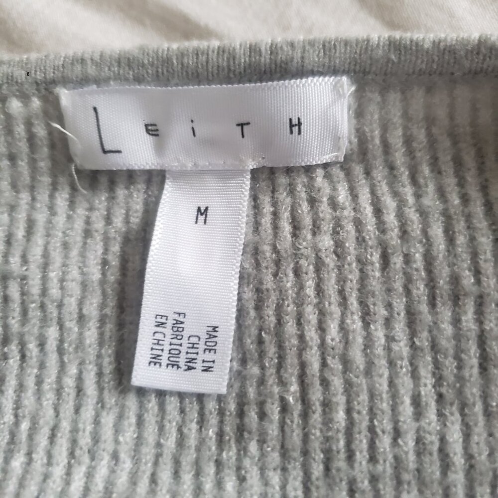 Leith Light Gray Ribbed Sweater - Picture 13 of 14